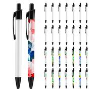 Yoiimiya Lot de 30 stylos de sublimation vierges avec film rétractable - Stylo à bille à transfert thermique avec clip en aluminium personnalisé - Stylo personnalisé pour fournitures de bureau et