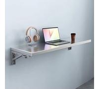 YOIUTRGDK Table Pliante Murale en Acier Inoxydable, Gain de Place, Bureau à Manger, Barre Flottante, Espace de Travail de Cuisine réglable(50x20cm/20x8in)