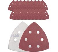 YoiYee Lot de 20 feuilles abrasives Delta grain 800, papier abrasif triangle, 6 trous, 93 x 93 x 93 mm