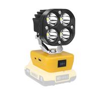 YOJZMA 40W 4000LM Projecteur de travail LED pour Dewalt 18/20V batterie | Sans batterie, Port de chargement USB et Type C, Lampe chantier portable pour l'extérieur, automobile, atelier, camping