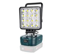 YOJZMA 48W 4800LM Projecteur de travail LED pour Bosch 18V batterie | Sans batterie, Port de chargement USB et Type C, Lampe chantier portable pour l'extérieur, automobile, atelier, camping