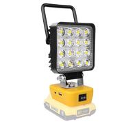 YOJZMA 48W 4800LM Projecteur de travail LED pour Dewalt 18/20V batterie | Sans batterie, Port de chargement USB et Type C, Lampe chantier portable pour l'extérieur, automobile, atelier, camping