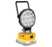 YOJZMA Lampe de travail LED sans fil pour batterie Dewalt 18/20V, 42W 4200lm, projecteur LED avec port charge USB et type C, lampe chantier portable pour l'extérieur（Sans batterie）