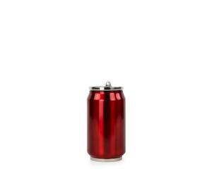 YOKO DESIGN Canette Isotherme de 280 ml coloris rouge brillant, Double Paroi en Acier Inoxydable, sans BPA, Gourde réutilisable éco-responsable pour Eau, Sport, Enfant, Bureau, Voyage