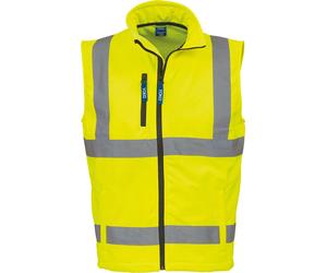 YOKO HV006 | Fluo Softshell Bodywarmer - Gilet de sécurité - Couleur : Fluo Yellow - Taille : XL