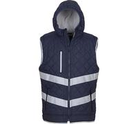 YOKO HV007 | Hi Vis Kensington Hooded Gilet - Gilet de travail - EN ISO 20471 - Couleur : Navy - Taille : XXL