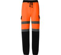 YOKO HV016T | Hi Vis Jogging Bottoms - Couleur : Hi-Vis Orange/Navy - Taille : S