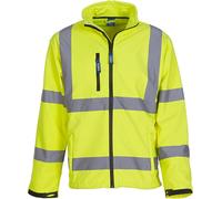 YOKO HVK09 | High Visibility 2 Bands & Braces Softshell Jacket - Farbe : Hi-Vis Yellow - Größe : XXL