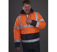 YOKO HVP302 | Veste de travail haute visibilité pour homme | EN ISO 20471:2013 - Couleur : Hi-Vis Orange/Navy - Taille : S