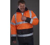 YOKO HVP302 | Veste de travail haute visibilité pour hommes | EN ISO 20471:2013 - Couleur : Jaune Hi-Vis/Navy - Taille : XXL