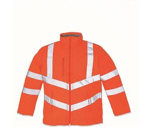 YOKO HVW706 | Veste de travail homme Hi Vis Kensington (with Fleece Lining) - Couleur : Hi-Vis Orange - Taille : L