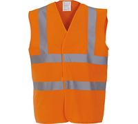 Yoko Veste de yk001/HVW100 Haute visibilité 2 Bandes et Bretelles Gilet sans Manches pour Femme Large Orange