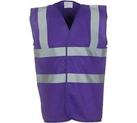 Yoko Veste de yk001/HVW100 Haute visibilité 2 Bandes et Bretelles Gilet sans Manches pour Femme Large Violet