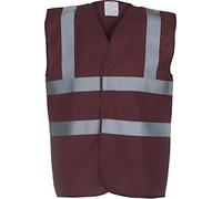 Yoko Veste de yk001/HVW100 Haute visibilité 2 Bandes et Bretelles Gilet sans Manches pour Femme XXL Bordeaux