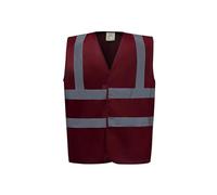 Yoko Veste de yk001/HVW100 Haute visibilité 2 Bandes et Bretelles Gilet sans Manches pour Femme XXL Bordeaux