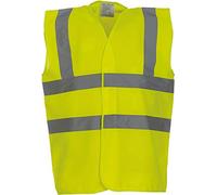 Yoko Veste de yk001/HVW100 Haute visibilité 2 Bandes et Bretelles Gilet sans Manches pour Femme XXXXL Jaune