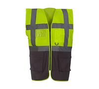 Yoko Veste de yk002/hvw801 Executive multifonction haute visibilité Gilet sans manches pour femme petit jaune/gris