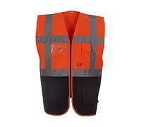 Yoko Veste de yk002/hvw801 Executive multifonction haute visibilité Gilet sans manches pour femme XL Orange/bleu marine