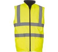Yoko Veste de yk041/hv008 F Haute visibilité en Polaire réversible Gilet sans Manches pour Homme Large Jaune