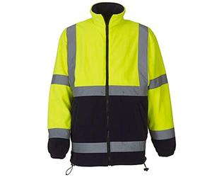 Yoko Yk042/Hvk08 Veste Polaire Haute visibilité pour Homme Jaune/Bleu Marine Taille 3XL