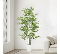 YOLEO Plante Artificielle en Bambou 160 cm - Grand Arbre réaliste en Bambou avec Pot Blanc - pour Salon, Bureau, Jardin, décoration intérieure - Cadeau de Pendaison de crémaillère
