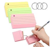 Yolistar 300 Flash Cards A8,7.5 x 5.1cm Cartes Flash de Vocabulaire,avec 3 Anneaux,Carte Couleu,Fiches,fiche bristol,D'Étude en Papier Carte,pour bureau,école,maison,étude