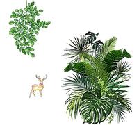Yolistar Plantes Tropicales Stickers Muraux 30X45 cm 4 Pièces, Amovibles Imperméable Stickers Muraux pour Chambre à Coucher, Salon, Bureau, DIY Mur Art Décor Décorations pour La Maison pour Salon