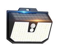 Yolsunes 3 Modes Lampe Solaire Exterieur Jardin avec Detecteur IP65，6000K | Lumière Solaire Extérieure Detecteur de Mouvement,132 Éclairage Extérieur LED IP65 Etanche pour Mural Jardin Garage Carport