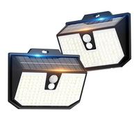 Yolsunes 3 Modes Lumière Solaire Extérieure avec Detecteur Lot de 2,6000K | Lampe Solaire Exterieur Detecteur de Mouvement ,132 Éclairage Extérieur LED,IP65 Etanche pour Mural Jardin Garage Carport
