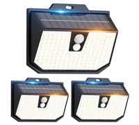 Yolsunes Lampe Solaire Exterieur avec Detecteur 3 Modes IP65,Lot de 3 | 6000K Lampe Solaire Extérieur 120 LED Detecteur de Mouvement，Etanche Éclairage Extérieur Solaire pour Jardin Garage Patio