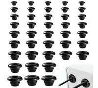 yolzhxe 180 Pièces Passe Fil Caoutchouc, 9 Tailles, 3-14MM | Noir Passe Câbles Caoutchouc Protéger les Fils et les Câbles, pour un Ordinateur de Bureau, la Maison et L'école
