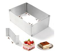 yolzhxe Cadre Patisserie Rectangulaire, 28x18 a 52x32 CM Moule Rectangulaire Patisserie, Acier Inoxydable de 10 cm de Haut Moule Gateau Rectangle pour la Cuisson et la Préparation de Gâteaux Mousse