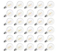 Yominerr Ampoules de Remplacement LED G40, Ampoules Globe Incassables à Culot à Vis E12 pour Guirlandes Lumineuses Extérieures, Blanc Chaud, Paquet de 30