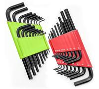 Yonality 36 pièces 1.27-8MM llen, Jeu de Clés à Six Pans Creux en Pouces et Métrique, clé Tournevis Trousse à Outils, pour Réparation de Vélos, Motos, Voitures, Meubles, Électroménagers