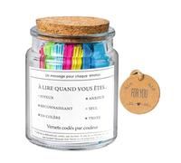 Yongany Bocal en verre avec versets du Coran - Avec message de prière quotidienne et d'espoir - Avec émotions à code couleur - Décoration d'intérieur - Cadeau spirituel