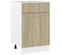 Yongdu Armoire de Plancher Armoire de Rangement Meuble de Cuisine Intérieur Armoire de Plancher tiroir Chêne Sonoma 50x46x81,5 cm Aggloméré