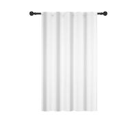 YONGFOTO Blanc Semi-Obscurcissant Rideaux Macaron Campagnard Nordique Bohème Couleur Unie Occultation Passe Tringle Habillage de fenêtre pour Salon et Chambre, 140x229cm, 1 Panneau