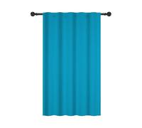 YONGFOTO Bleu Vert Semi-Obscurcissant Rideaux Campagnard Nordique Bohème Moderne Couleur Unie Occultation Passe Tringle Habillage de fenêtre pour Salon et Chambre, 107x160cm, 1 Panneau
