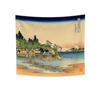 YONGFOTO Tapisserie Murale Japonaise Ukiyo-e Mont Fuji 36 vues Pièce Tenture Enoshima dans la province de Sagami Deco Tenture Murale Poster Japonais Peinture Hokusai Estampes 180x160cm