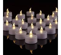 YONGHAOYANG Bougies chauffe-plat LED Lot de 100 (Piles CR2032 Incluses) Flamme Realiste, 200+ Heures, Sans Feu pour Mariage, Fetes, Maison, Jardin, Terrasse - Lumière Blanc Chaud.