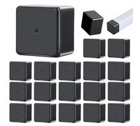 YONGQING Lot de 20 embouts de protection rail solaire - 40 x 40 cm - En plastique noir - Capuchons de protection pieds de table - Protection de sol - Accessoires rail solaire - Accessoires pour