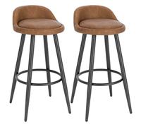 YONMLEDO Tabouret De Bar Chaise de Bar 2 pièces/Ensemble, Tabouret de comptoir avec Repose-Pieds, Cuisine, Petit déjeuner, Salle à Manger, café Haut for Bistro(Brown)