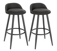 YONMLEDO Tabouret De Bar Chaise de Bar 2 pièces/Ensemble, Tabouret de comptoir avec Repose-Pieds, Cuisine, Petit déjeuner, Salle à Manger, café Haut for Bistro(Anthracite)