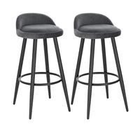 YONMLEDO Tabouret De Bar Chaise de Bar 2 pièces/Ensemble, Tabouret de comptoir avec Repose-Pieds, Cuisine, Petit déjeuner, Salle à Manger, café Haut for Bistro(Dark Grey)
