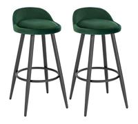 YONMLEDO Tabouret De Bar Chaise de Bar 2 pièces/Ensemble, Tabouret de comptoir avec Repose-Pieds, Cuisine, Petit déjeuner, Salle à Manger, café Haut for Bistro(Dark Green)
