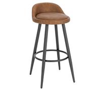 YONMLEDO Tabouret De Bar Tabouret de Bar coloré avec Repose-Pieds en métal, comptoir de Cuisine Haut for bistrot(Brown Leather)