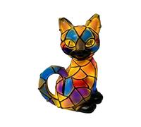 Yonuaret Lampe Veilleuse Animaux,Statue LED Chat Lampe Bureau Animaux,Décor Statut Fête Halloween | Noël Anniversaire