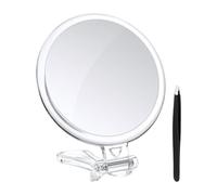 Yonuaret Miroir à main | Portable, réglable, rotatif | Miroir grossissant 30X/50X - Pour salle de bain, coiffeuse, mur, salon, dortoir, rasage, camping, sac à main, sac à main