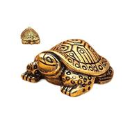 Yonuaret Statuette De Tortue en Laiton,Figurine Vintage De Tortue en Laiton Ancien - Statue Rustique Prospérité Richesse | pour Étagère Bureau Bibliothèque Table Salon