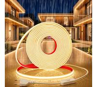 YOODI Ruban LED COB 220V 10M Blanc Chaud 3000K Exterieur Etanche IP65 Bande | Flexible Découpable Autocollant Bande LED 320LEDs/M CRI90+ Avec Interrupteur et Cordon D'Alimentation pour Chambre, Piscine